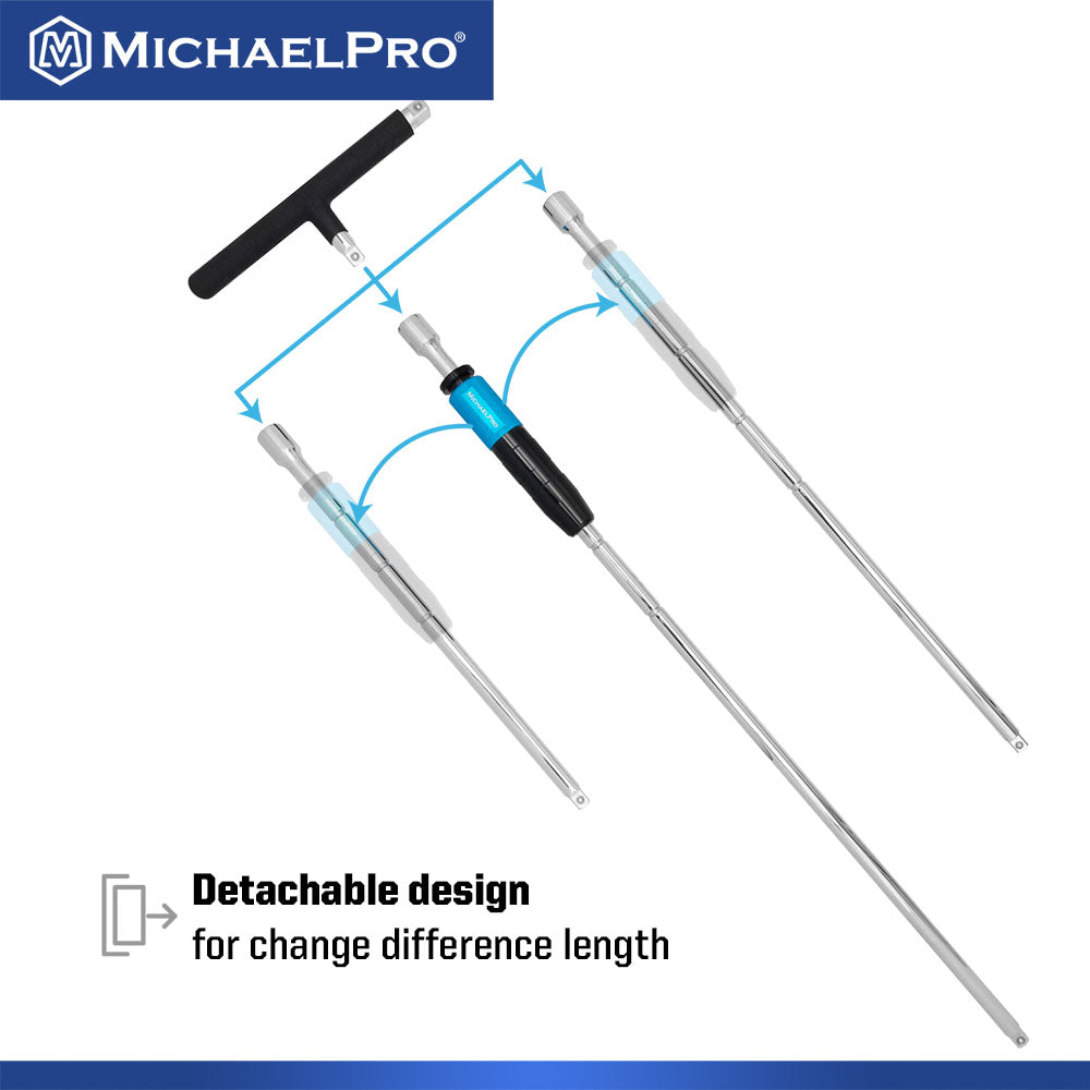 3-Piece 3/8" Drive 2 Way Speed Adjustable T Handle Wrench Set (MP009101)