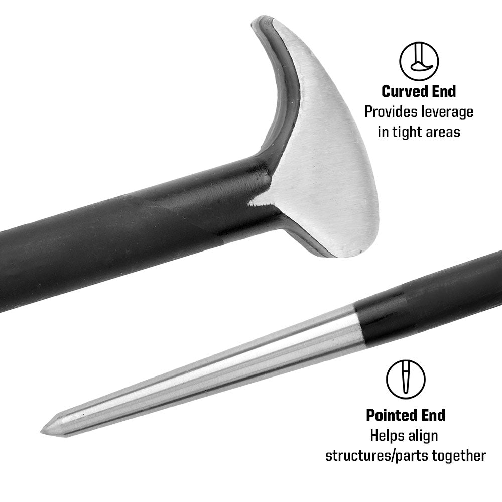 LOZAGU 4-Piece Rolling Head Pry Bar Set – 6, 12, 16, 20 Inch Heavy Duty Bars For Garage & Mechanics