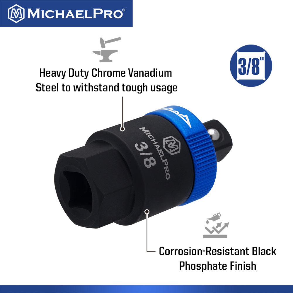 3/8" Drive Ratcheting Breaker Bar Adapter with Anodized Switch Collar (MP012024) - MichaelPro