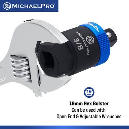 3/8" Drive Ratcheting Breaker Bar Adapter with Anodized Switch Collar (MP012024) - MichaelPro