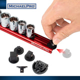 3-Piece Socket Organizer Rail Set- 1/4", 3/8", and 1/2" Drives (MP014001 / MP014040) - MichaelPro