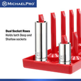 6-Piece Socket Tray for SAE and Metric Deep and Shallow Sockets (MP014037) - MichaelPro