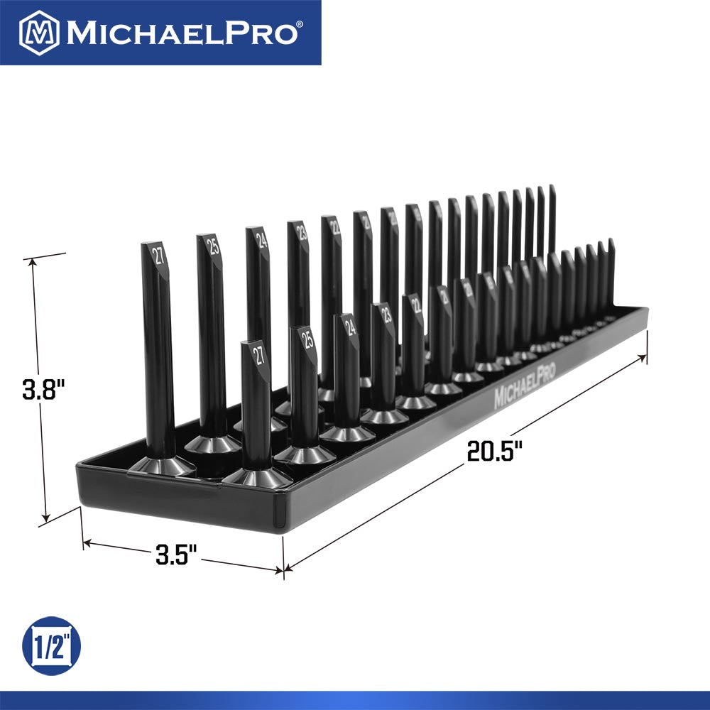 6-Piece Socket Tray for SAE and Metric Deep and Shallow Sockets (MP014037) - MichaelPro