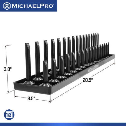6-Piece Socket Tray for SAE and Metric Deep and Shallow Sockets (MP014037) - MichaelPro