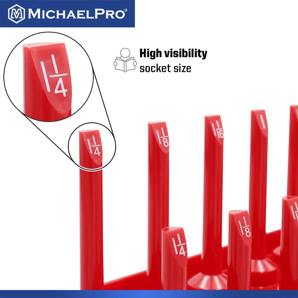 6-Piece Socket Tray for SAE and Metric Deep and Shallow Sockets (MP014037) - MichaelPro