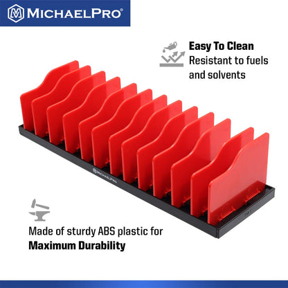 Adjustable Pliers Rack with Customizable Dividers, 12 Slots (MP014039) - MichaelPro