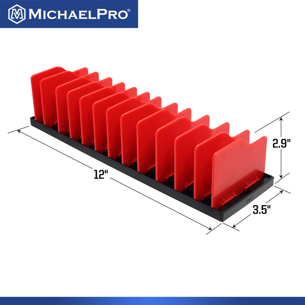 Adjustable Pliers Rack with Customizable Dividers, 12 Slots (MP014039) - MichaelPro
