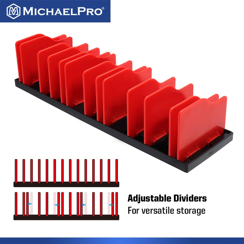 Adjustable Pliers Rack with Customizable Dividers, 12 Slots (MP014039) - MichaelPro
