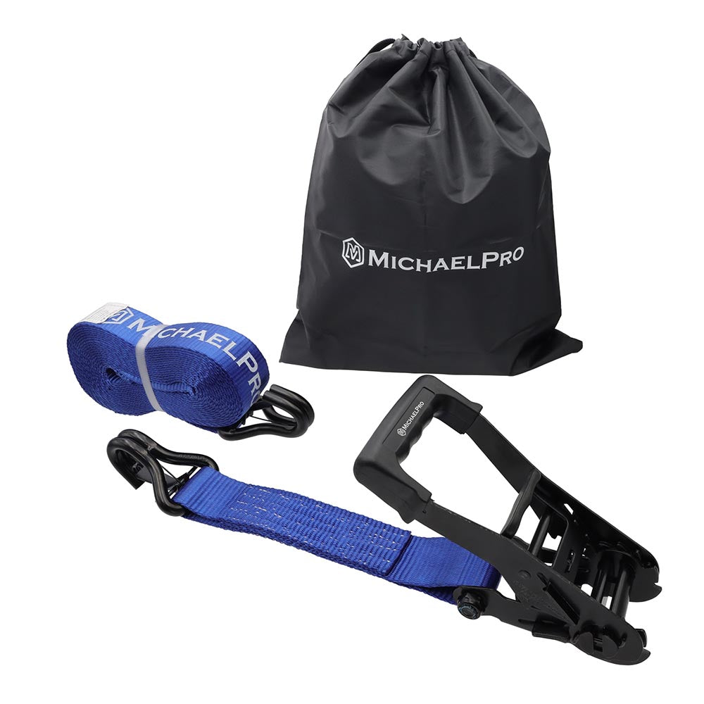 2" x 27' Ratchet Tie Down Strap with J-Hook Safety Latches, 10,000 lb Break Strength (MP021003)