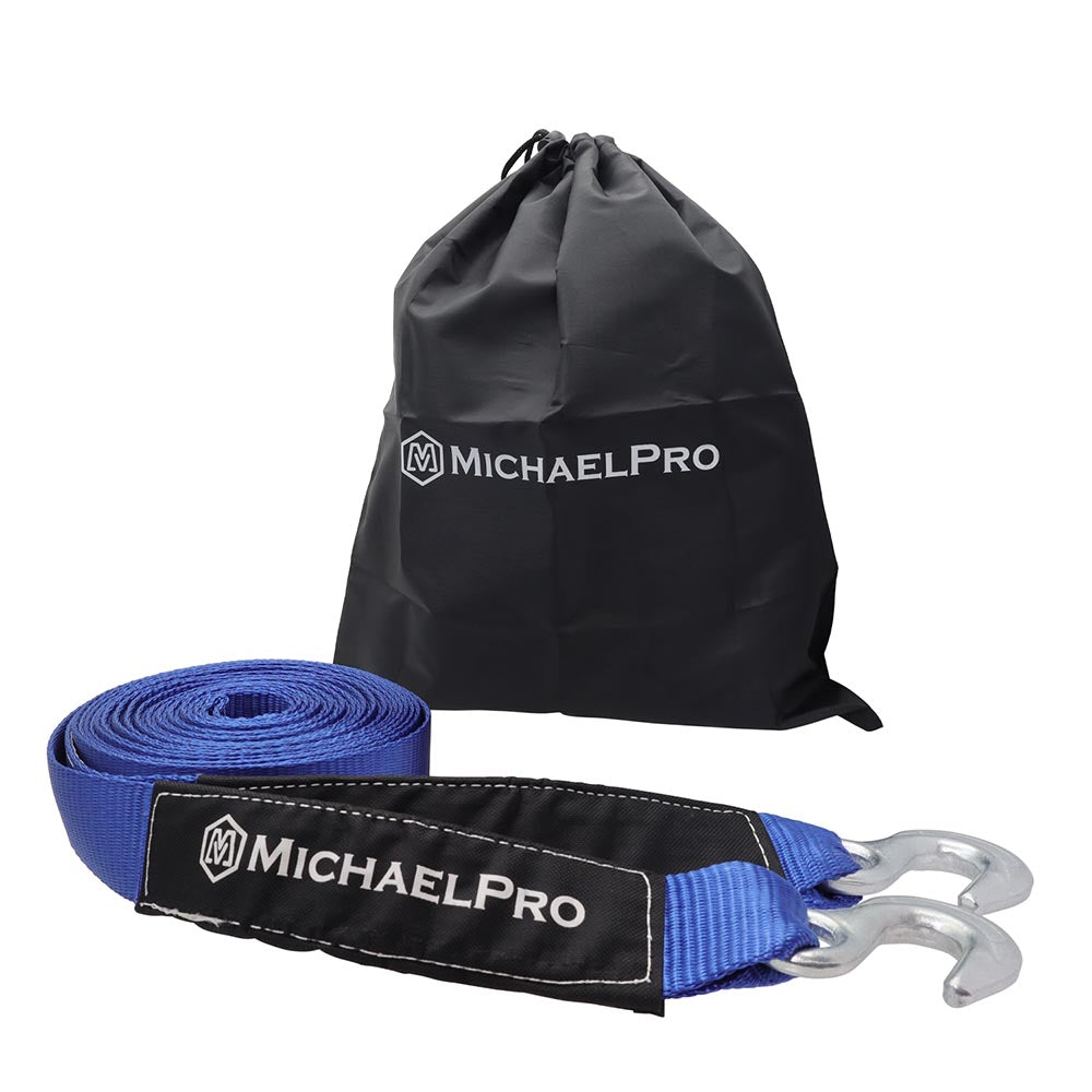 2" x 30' Heavy Duty Tow Strap with Forged Hooks, 10,000 lb Break Strength (MP021004)