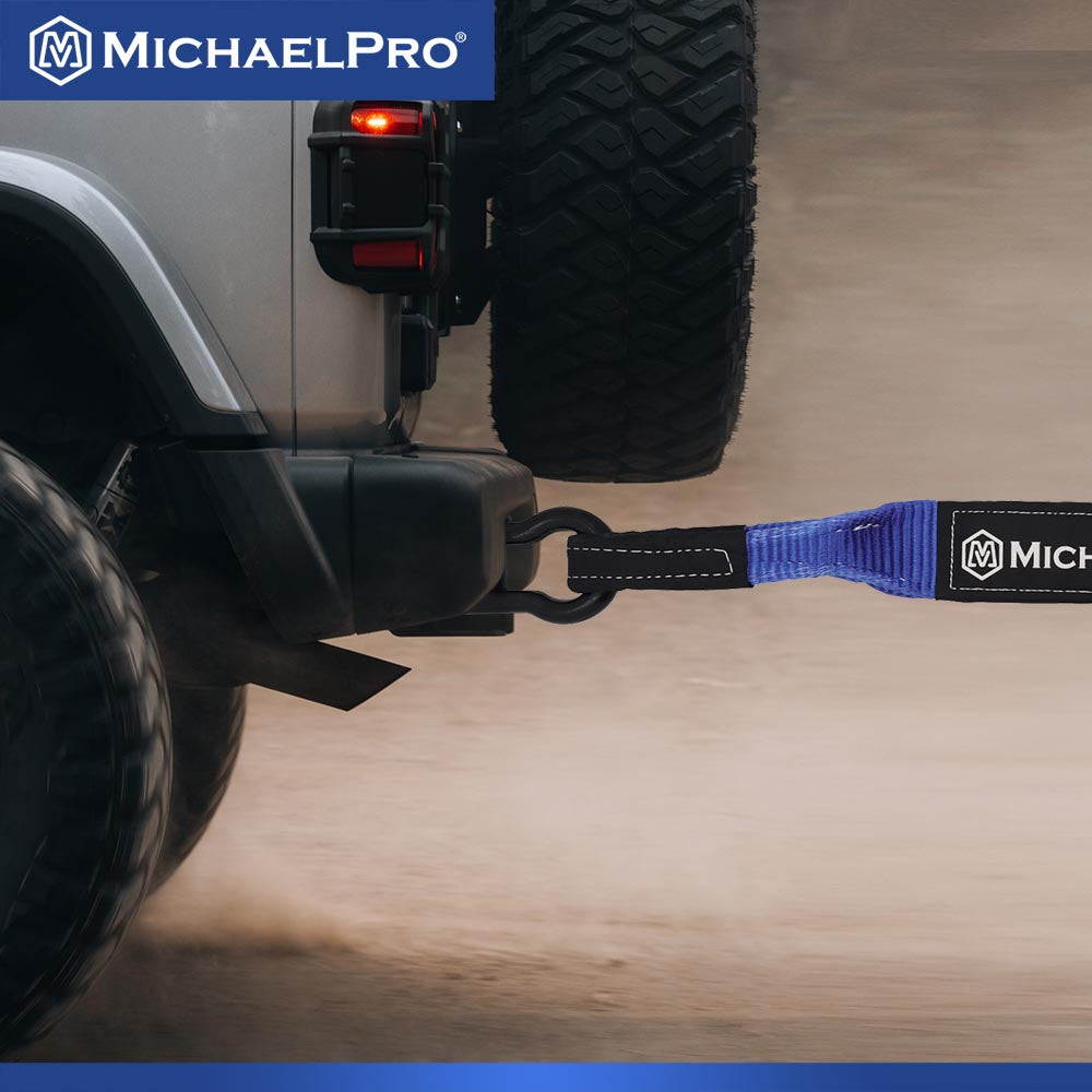 3" x 20' Heavy Duty Tow Strap with D-Ring Shackles, 30,000 lb Break Strength (MP021005) - MichaelPro
