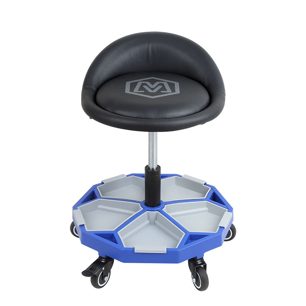 Adjustable Pneumatic Rolling Mechanic Stool with Tool Tray Storage,  350 LBS Weight Capacity (MPC016005) - MichaelPro