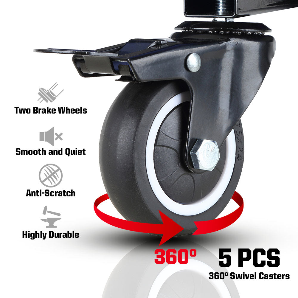 Adjustable Pneumatic Rolling Mechanic Stool with Tool Tray Storage, 35