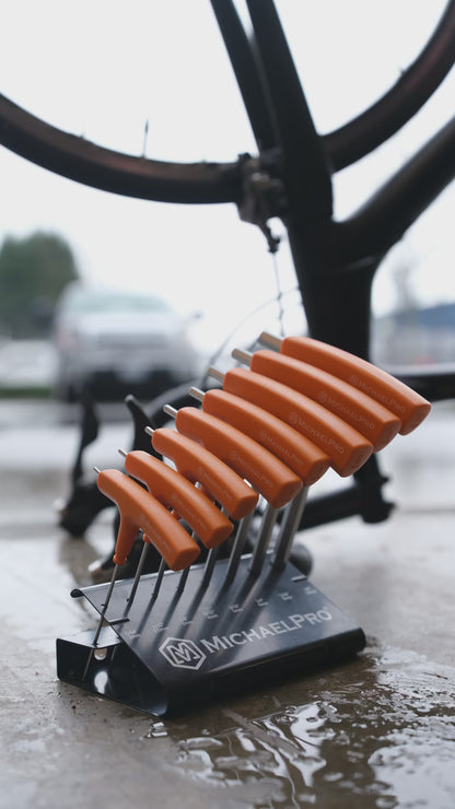 8-Piece Two-Way T-Handle Allen Wrench Set in Metric Sizes with Storage Stand (MP001044)
