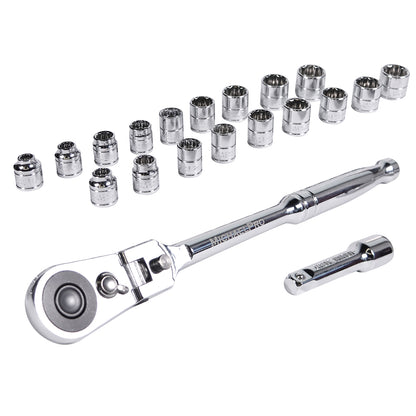 3/8 inch Drive Socket Wrench Set, 20-piece (MP001001) - MichaelPro