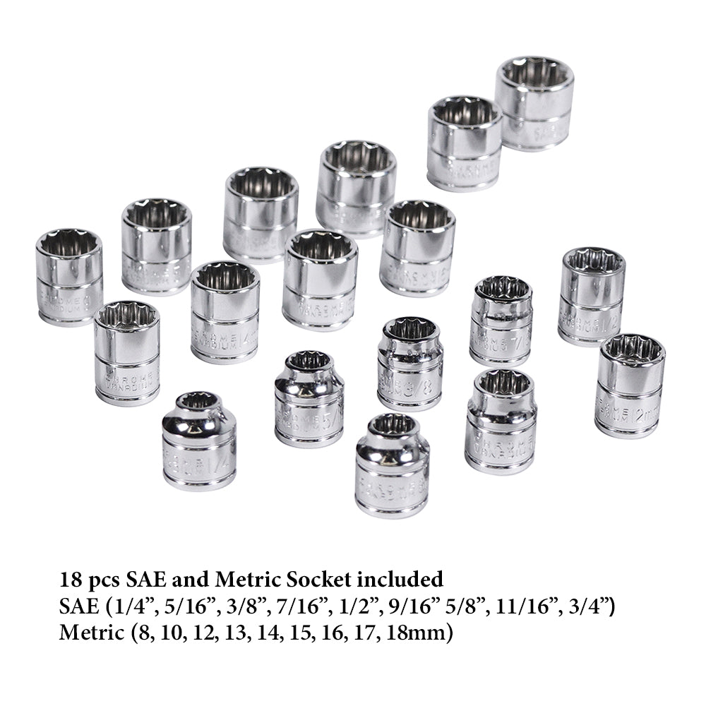 3/8 inch Drive Socket Wrench Set, 20-piece (MP001001)