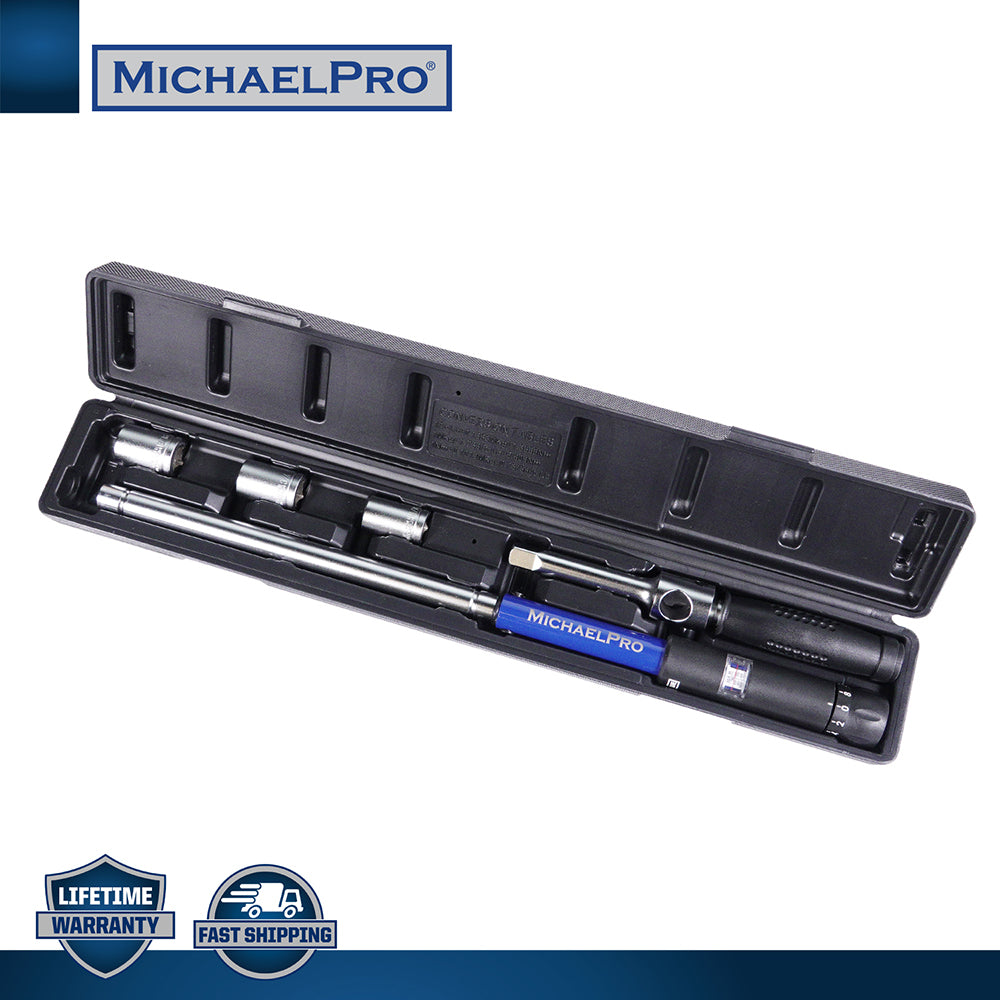 1/2-inch Drive Click Through Torque Wrench With Sockets (MP001002) - MichaelPro