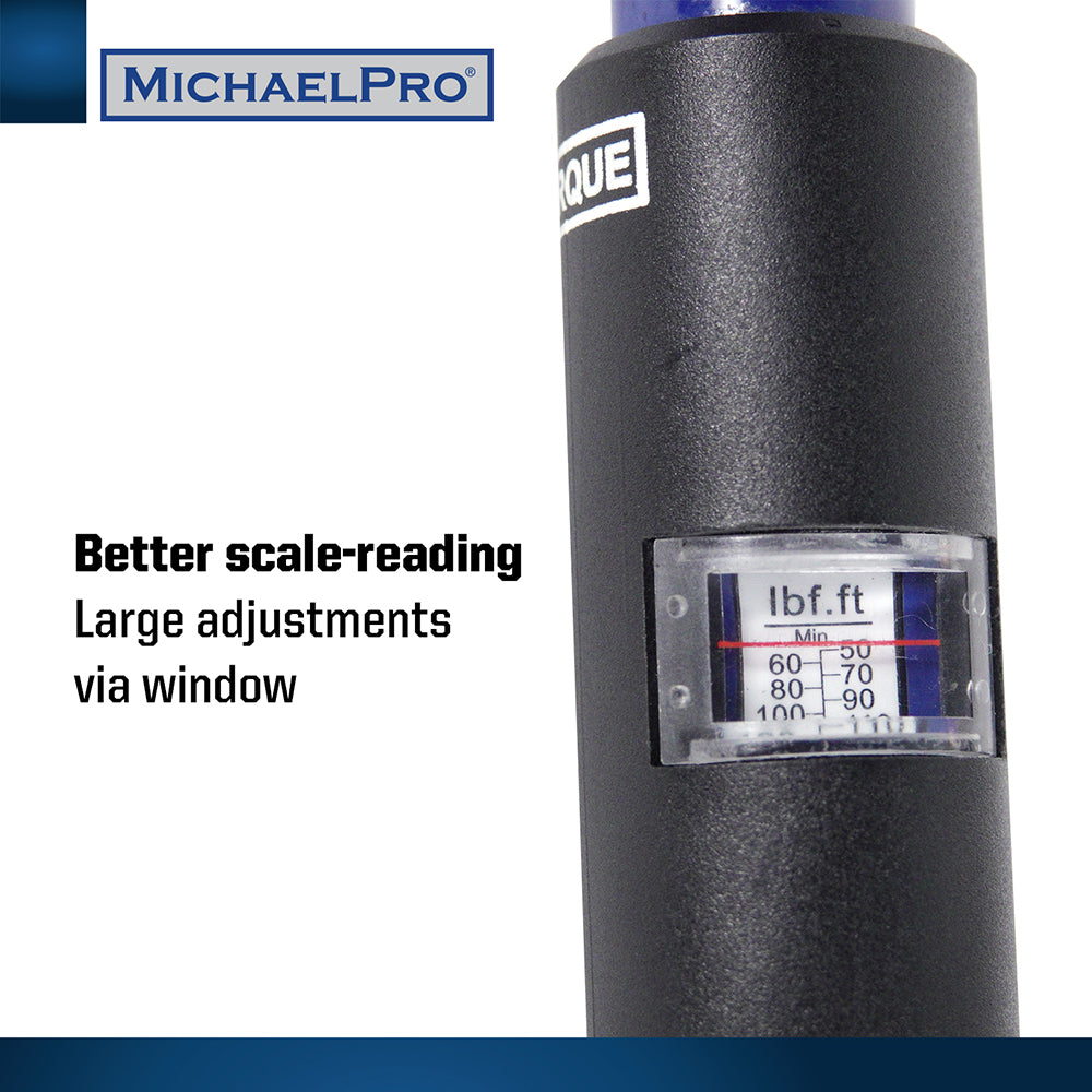 1/2-inch Drive Click Through Torque Wrench With Sockets (MP001002) - MichaelPro