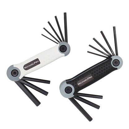 Folding Hex Key Allen Wrench Set in Standard SAE & Metric sizes (MP001007BW) - MichaelPro