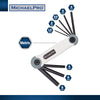 Folding Hex Key Allen Wrench Set in Standard SAE & Metric sizes (MP001007BW)