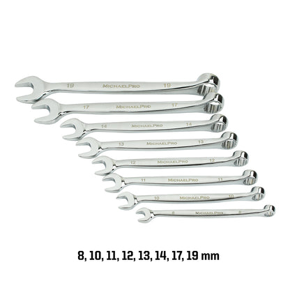 8-piece Combination Wrench Set in Metric Sizes (MP001015) - MichaelPro