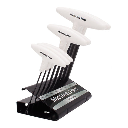 8-Piece T-Handle Ball End Allen Wrench Set in Metric Sizes with Storage Stand (MP001042W) - MichaelPro