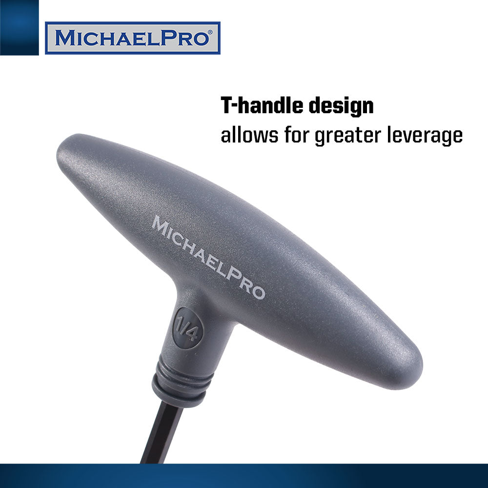 8-Piece T-Handle Ball End Allen Wrench Set in Standard SAE Sizes with Storage Stand (MP001043B) - MichaelPro