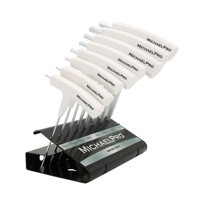 8-Piece Two-Way T-Handle Allen Wrench Set in Metric Sizes with Storage Stand (MP001044W) - MichaelPro