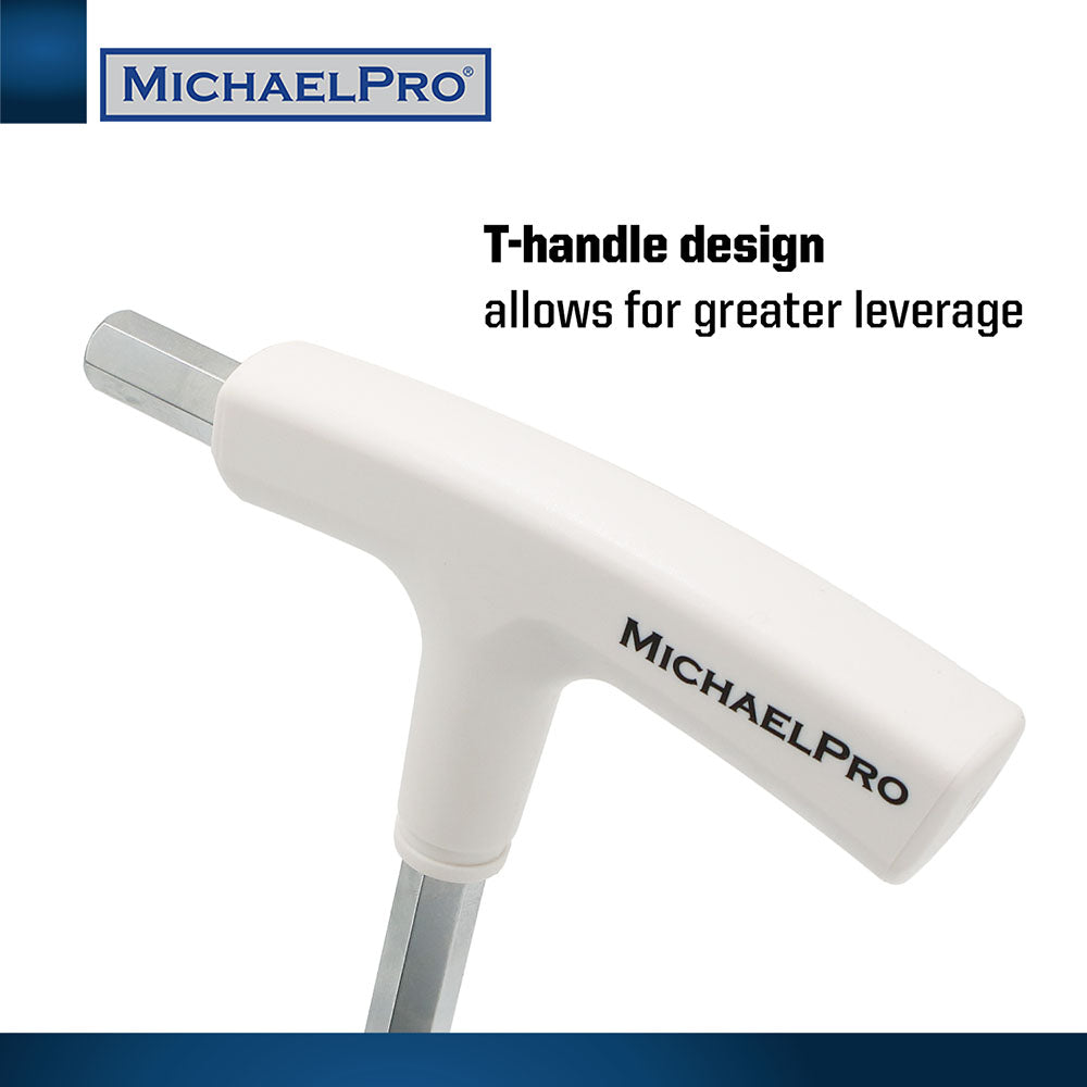 8-Piece Two-Way T-Handle Allen Wrench Set in Metric Sizes with Storage Stand (MP001044W) - MichaelPro