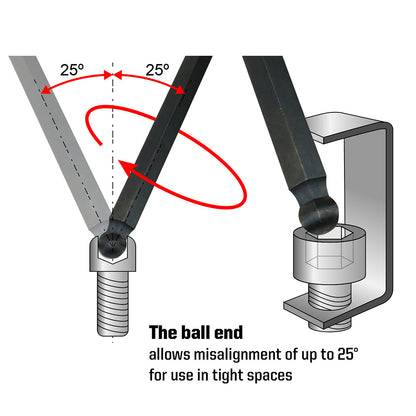 9-Piece Ball End Hex Key Set with Storage in Metric Sizes (MP001048) - MichaelPro