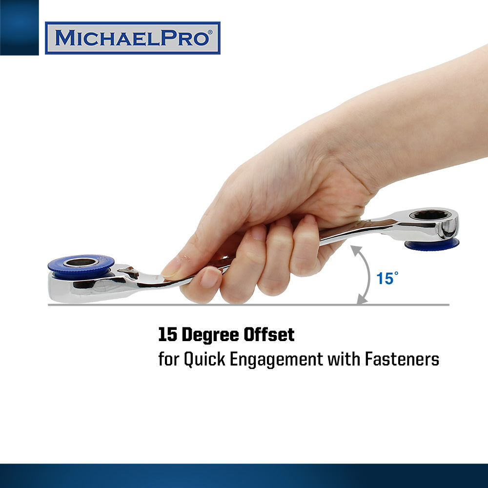 11-in-1 Ratcheting Wrench with Interchangeable Gear Rings (MP001204) - MichaelPro