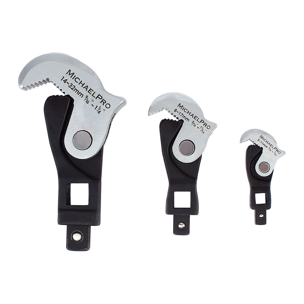 3-Piece Spring-Loaded Auto Size Adjusting Crowfoot Wrench Set (MP001205) - MichaelPro