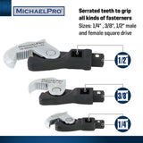 3-Piece Spring-Loaded Auto Size Adjusting Crowfoot Wrench Set (MP001205) - MichaelPro