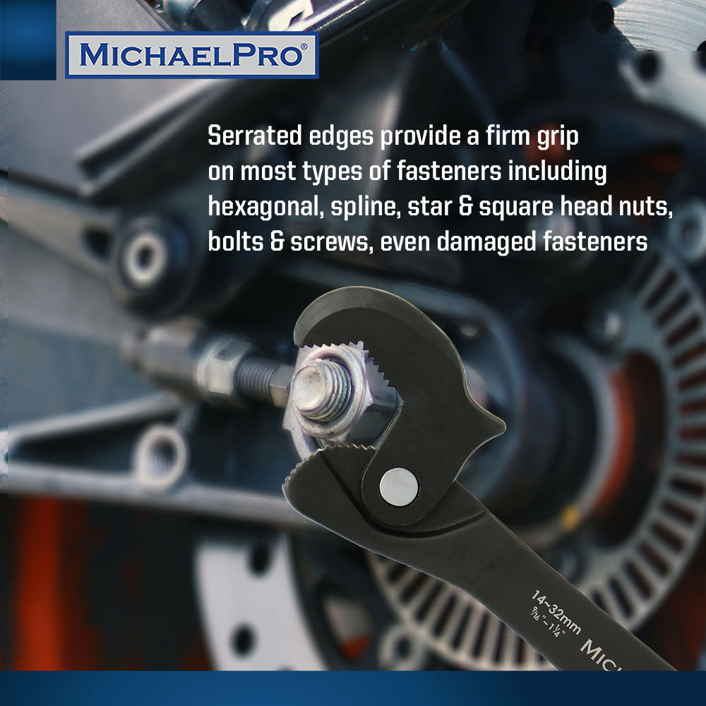 5/16” to 11/4" (8 to 32 mm) Dual Action Auto Size Adjusting Wrench (MP001206) - MichaelPro