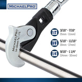 3-Piece Spring-Loaded Auto Size Adjusting Crowfoot Wrench Set (MP001205) - MichaelPro