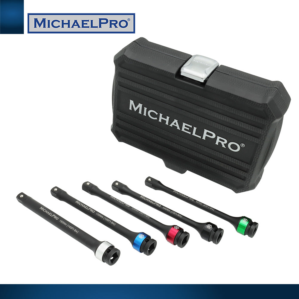 5-Piece 1/2" Drive Torque Limiting Extension Bar Set (MP001207)