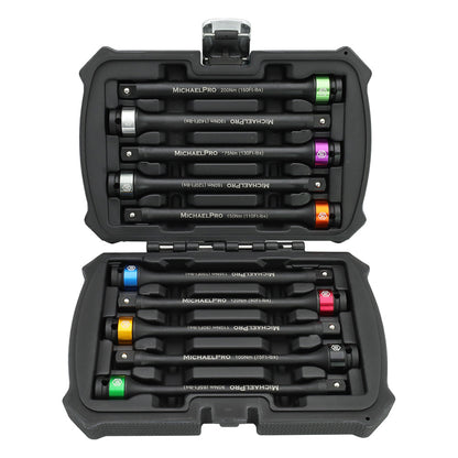 10-Piece 1/2" Drive Torque Limiting Extension Bar Set (MP001208) - MichaelPro