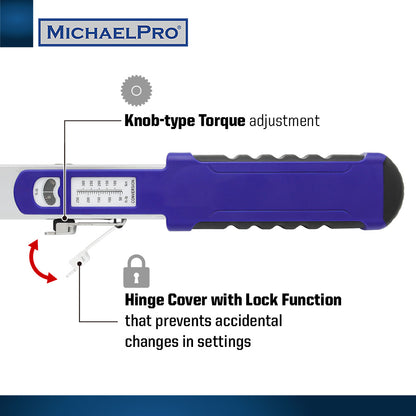 1/2" Drive Split Beam Torque Wrench with Flex Head, 40 – 250 ft-lb (MP001209) - MichaelPro