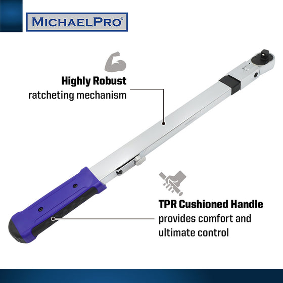 1/2" Drive Split Beam Torque Wrench with Flex Head, 40 – 250 ft-lb (MP ...
