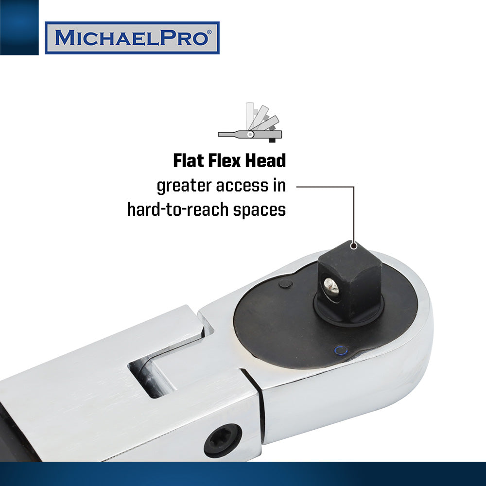 1/2" Drive Split Beam Torque Wrench with Flex Head, 40 – 250 ft-lb (MP001209) - MichaelPro
