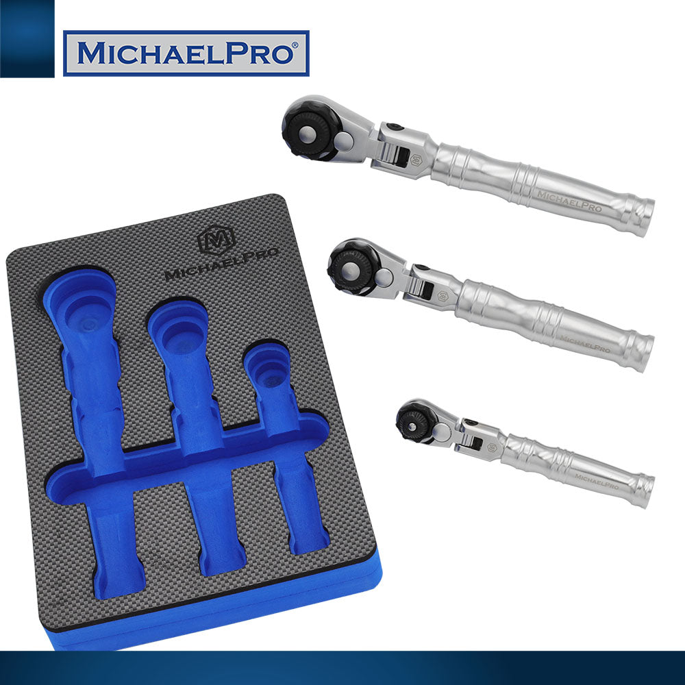 3-Piece Multi-Position Extendable Flex- Head Ratchet Set (MP001210) - MichaelPro