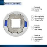 18-Piece Bolt Extractor Combination Wrenches and Cushion Grip Sockets Set in Metric Sizes (MP001211) - MichaelPro