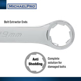 18-Piece Bolt Extractor Combination Wrenches and Cushion Grip Sockets Set in Metric Sizes (MP001211) - MichaelPro