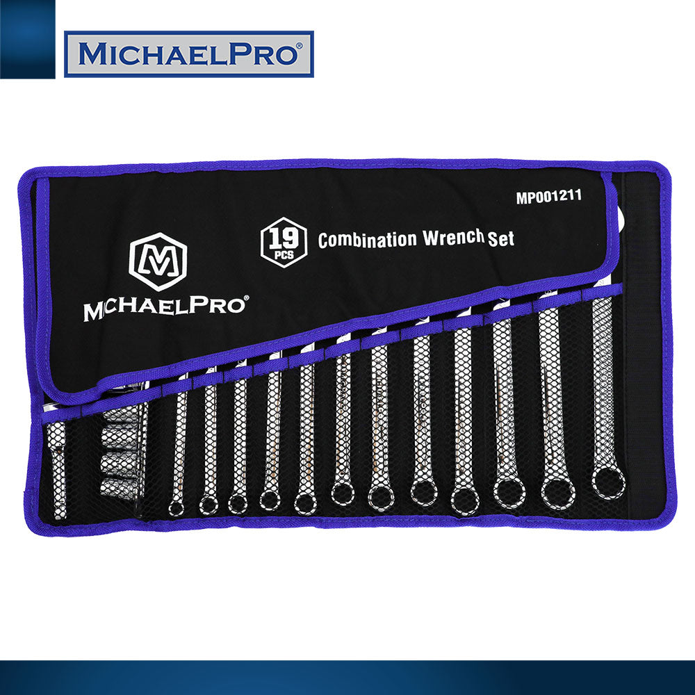 18-Piece Bolt Extractor Combination Wrenches and Cushion Grip Sockets Set in Metric Sizes (MP001211) - MichaelPro