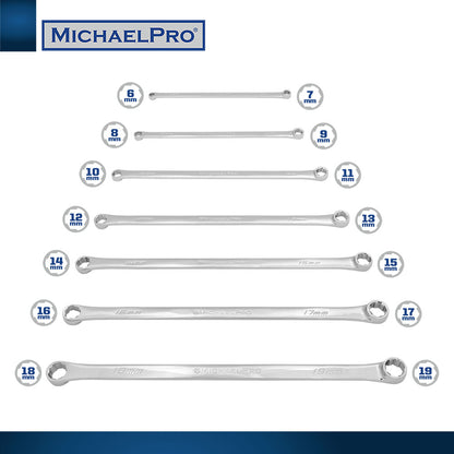 7-Piece Extra Long Bolt Extractor Wrench Set in Metric Sizes (MP001213) - MichaelPro