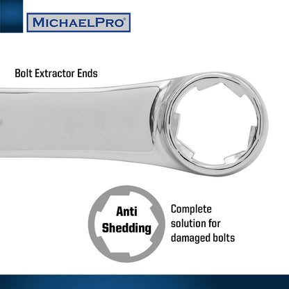 7-Piece Extra Long Bolt Extractor Wrench Set in Metric Sizes (MP001213) - MichaelPro