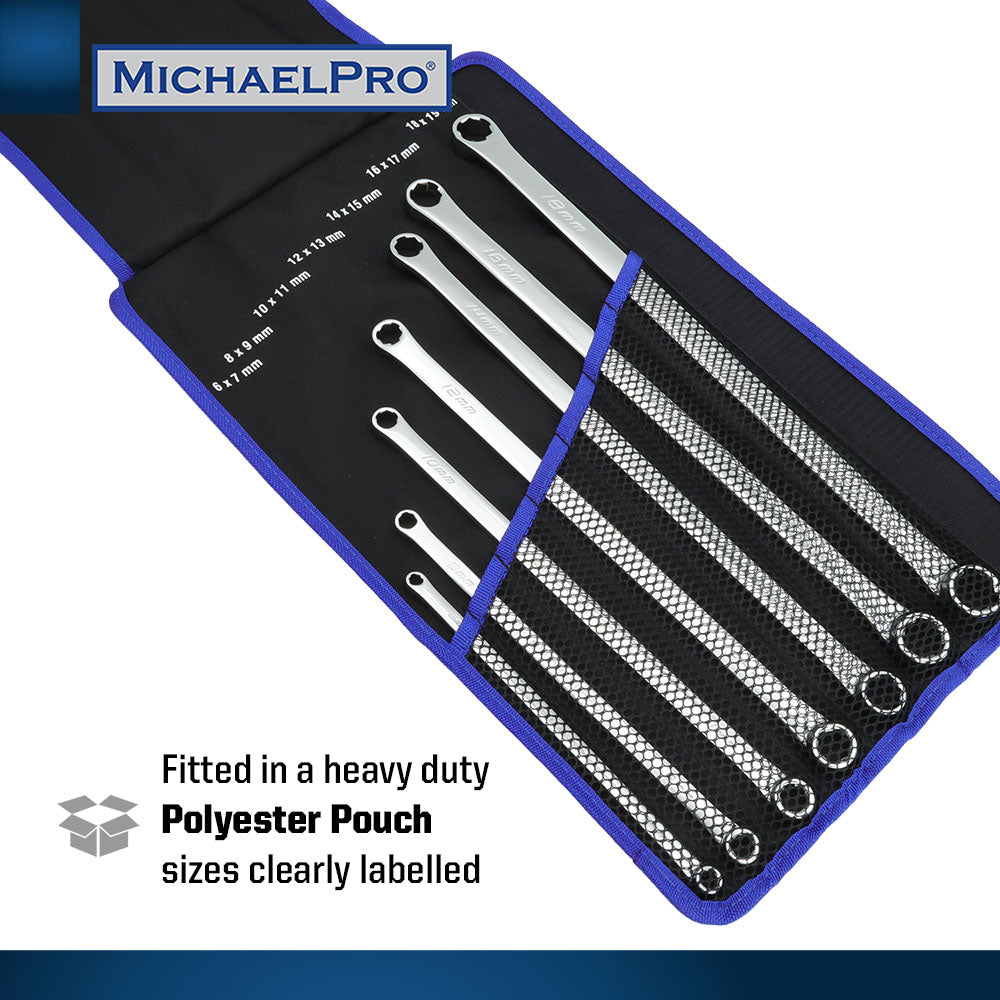 7-Piece Extra Long Bolt Extractor Wrench Set in Metric Sizes (MP001213) - MichaelPro