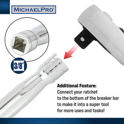 25-Piece 3/8" Drive Breaker Bar, Ratchet and Socket Set (MP001215) - MichaelPro