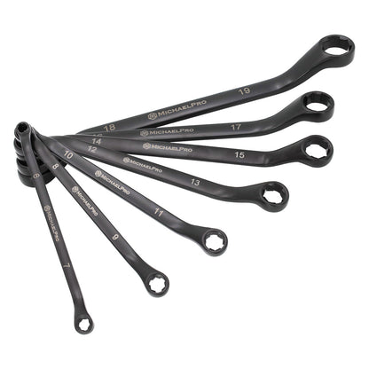 7-Piece Black Oxide Bolt Extractor Offset Wrench Set in Metric Sizes (MP001217) - MichaelPro