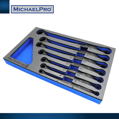 7-Piece Black Oxide Bolt Extractor Offset Wrench Set in Metric Sizes (MP001217) - MichaelPro